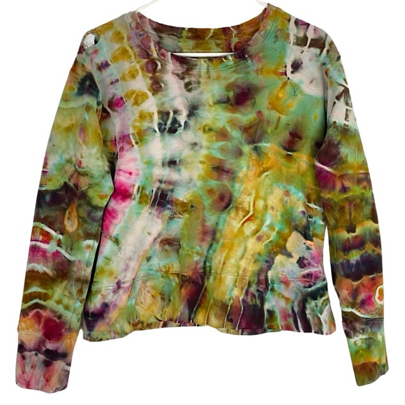 Frank & Eileen Tops - Frank & Eileen Sweatshirt Pullover Womens Medium Handnade Geode Tie Dye Crewneck
